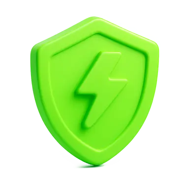 Shield with lightning bolt illustration